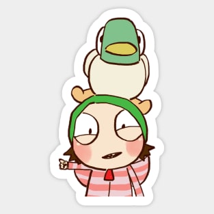 happy sarah and duck / children's cartoon Sticker